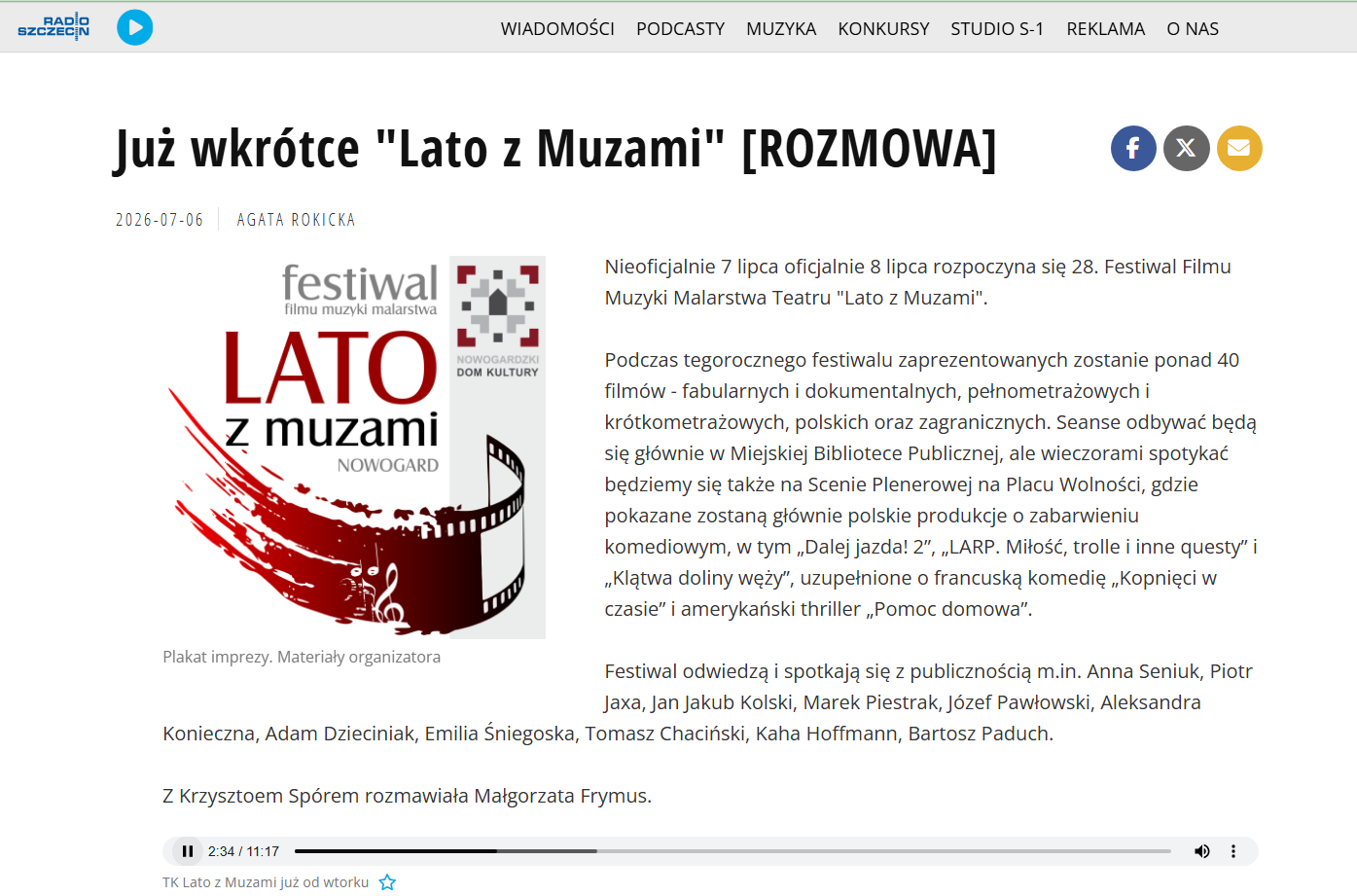 RADIO SZCZECIN rozmowa z dyrektorem artystycznym